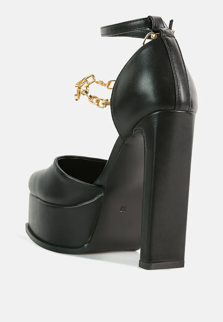 blackpearl faux leather high heeled platform sandals