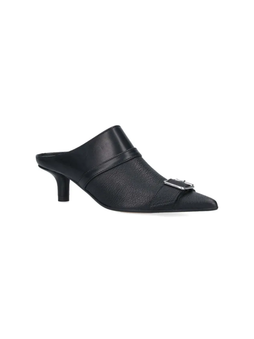 Buckle Mules  Black