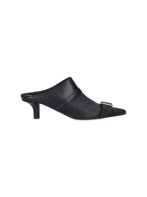 Buckle Mules  Black
