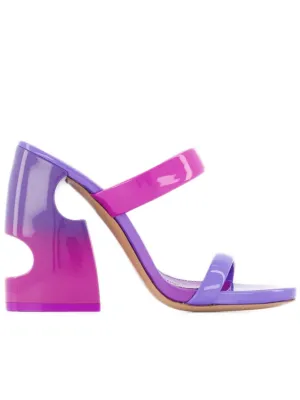 Bulky Slides  - Fuschia/Purple - Patent Leather