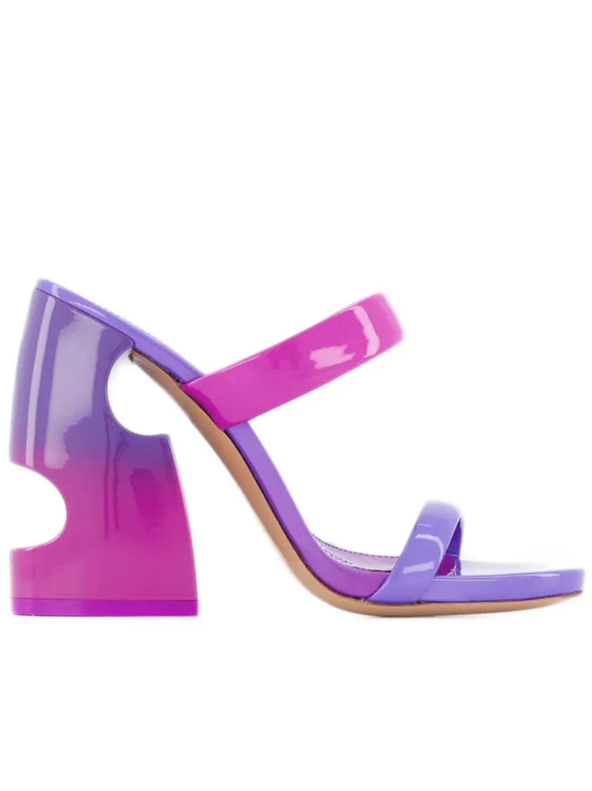 Bulky Slides  - Fuschia/Purple - Patent Leather
