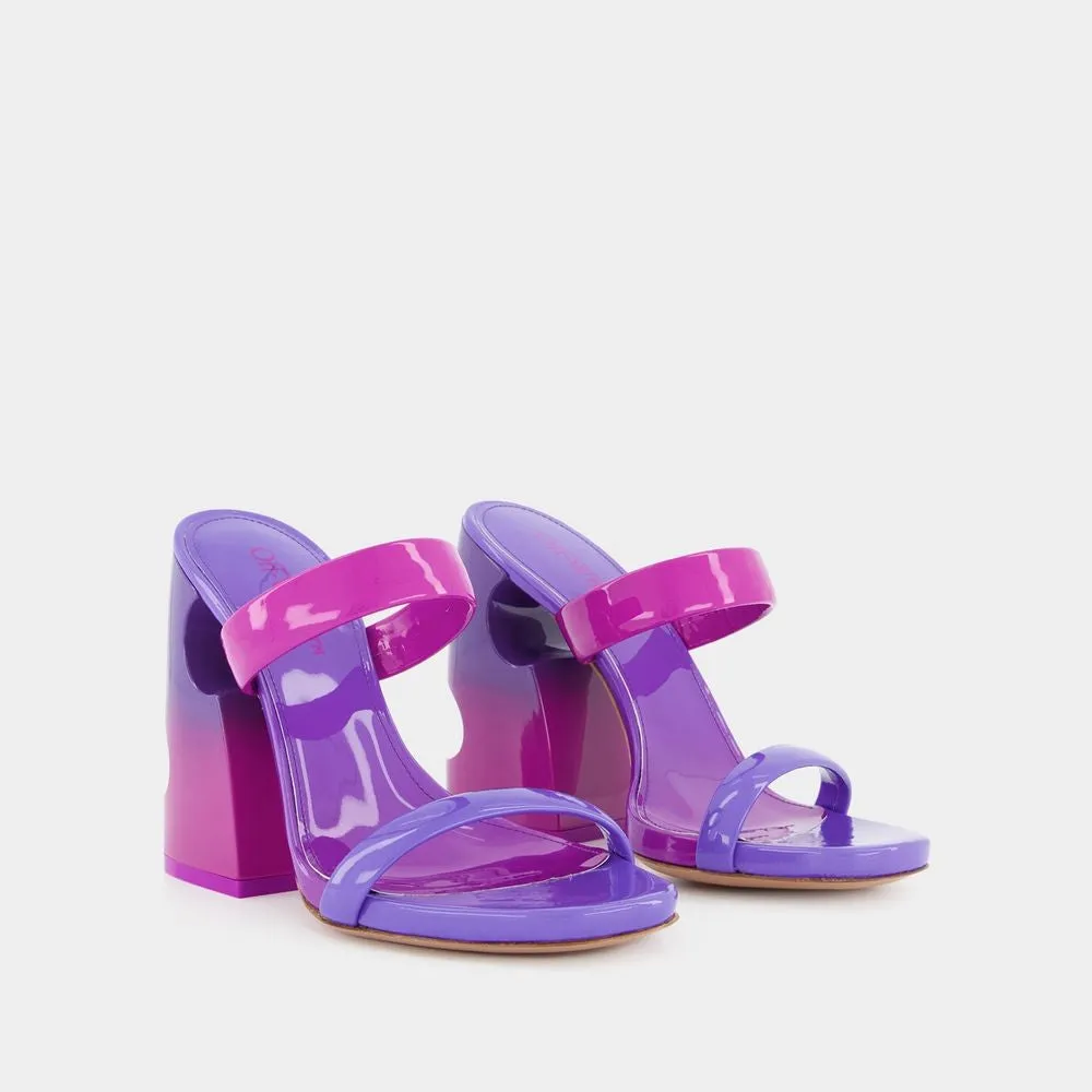 Bulky Slides  - Fuschia/Purple - Patent Leather