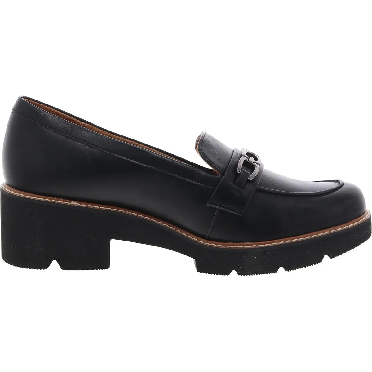 CABANA Womens Block Heel Man Made Loafer Heels