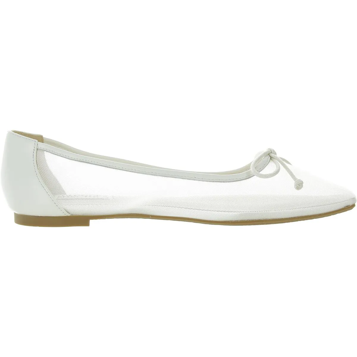 Cam Womens Mesh Inset Faux Leather Ballet Flats