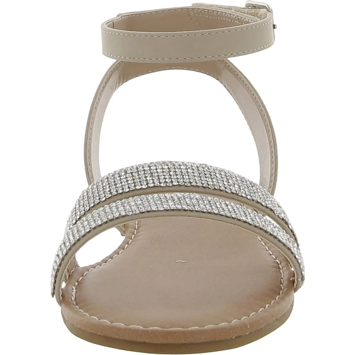 Cameena Womens Faux Leather Rhinestone Ankle Strap
