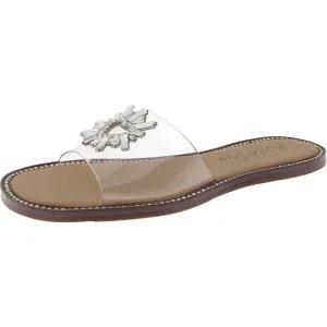 Caprie Womens Embellished Manmade Slide Sandals