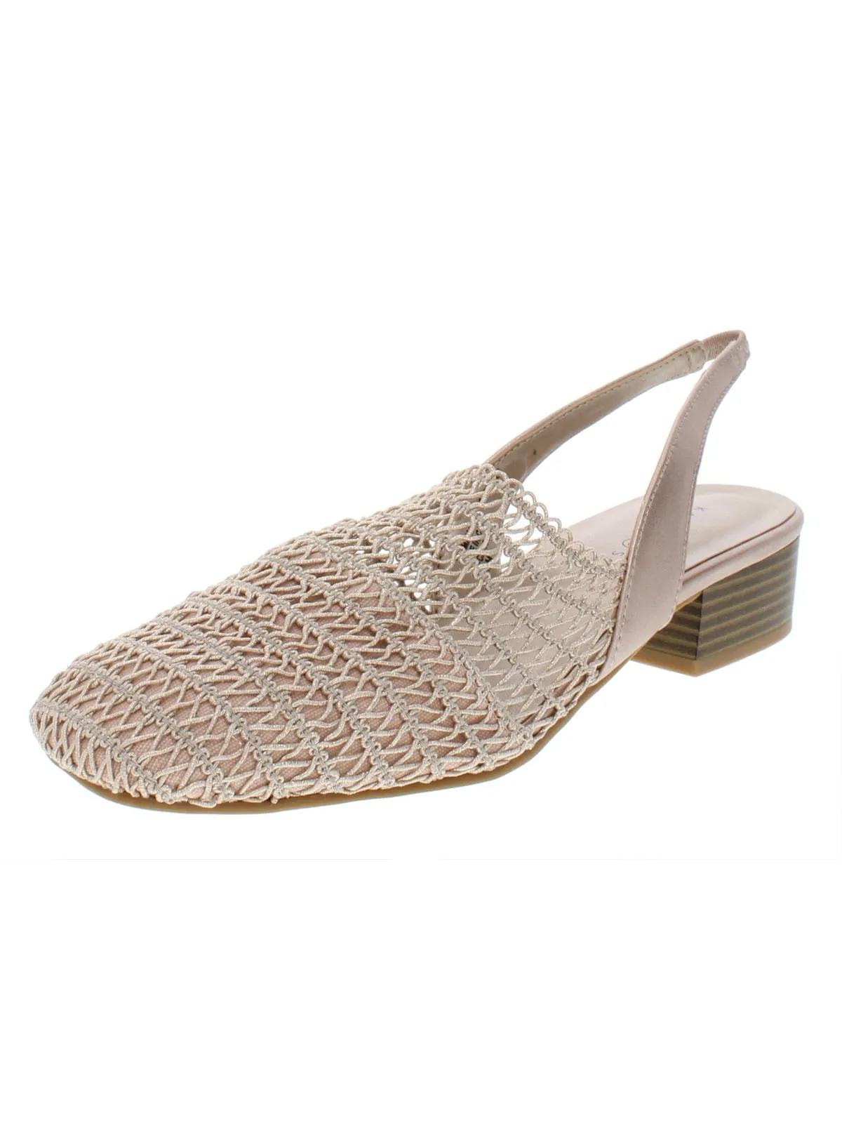 Carlton Womens Crochet Stacked Heel Slingback Sandals
