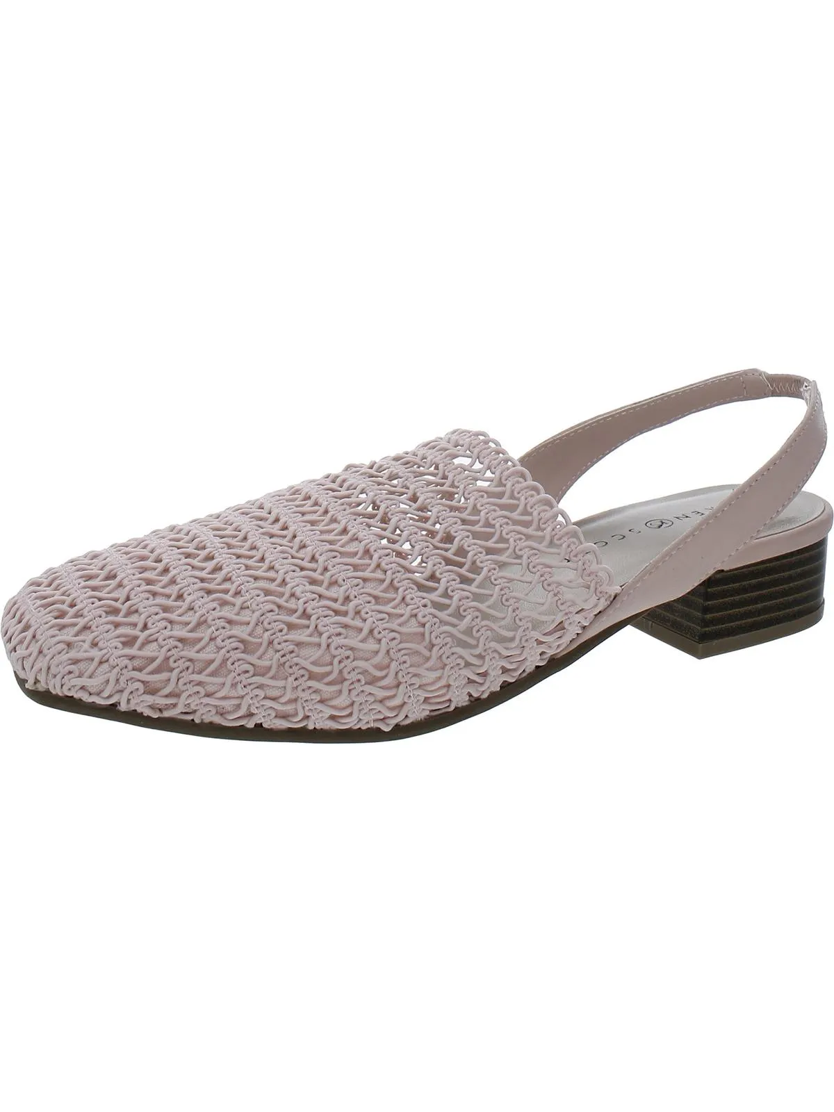 Carlton Womens Crochet Stacked Heel Slingback Sandals