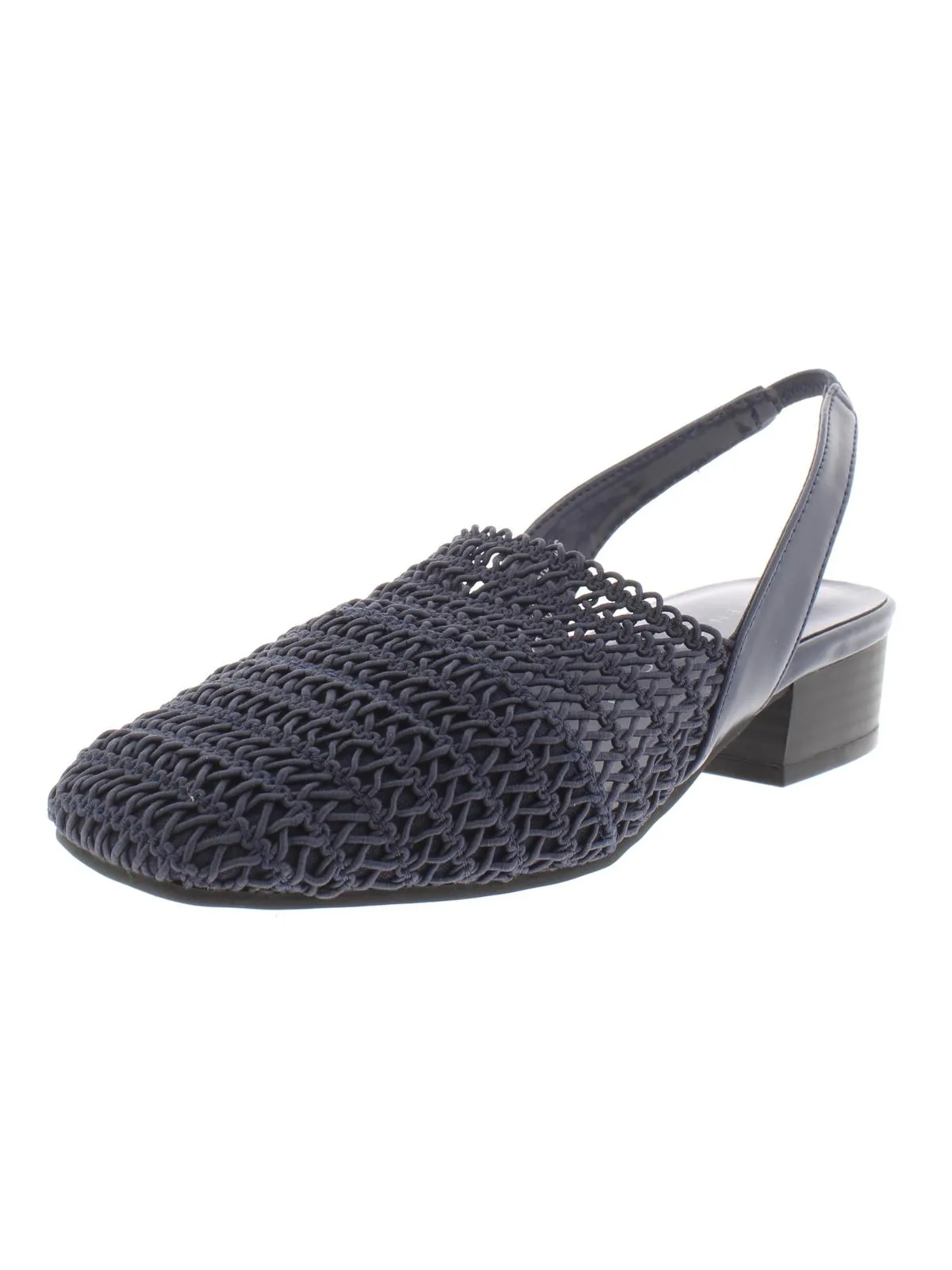 Carlton Womens Crochet Stacked Heel Slingback Sandals