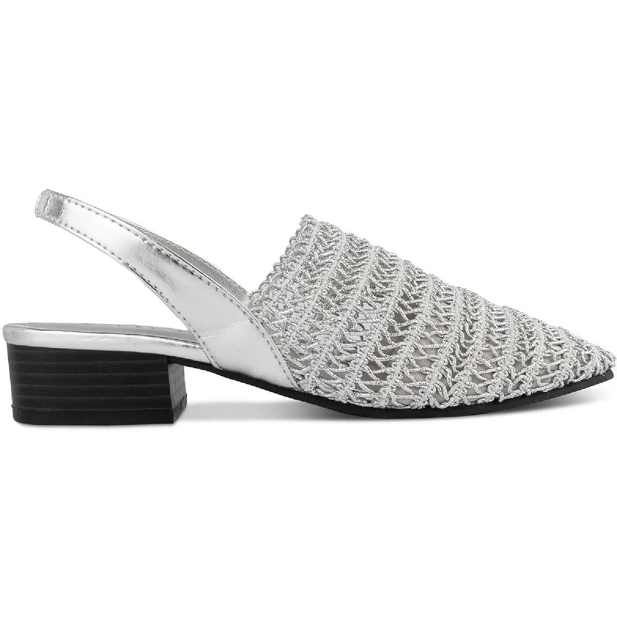 Carlton Womens Crochet Stacked Heel Slingback Sandals