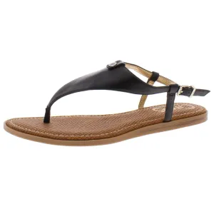 Carolina Womens Faux Leather Buckle Thong Sandals