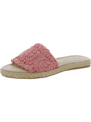 Cate Womens Crochet Slip On Slide Sandals