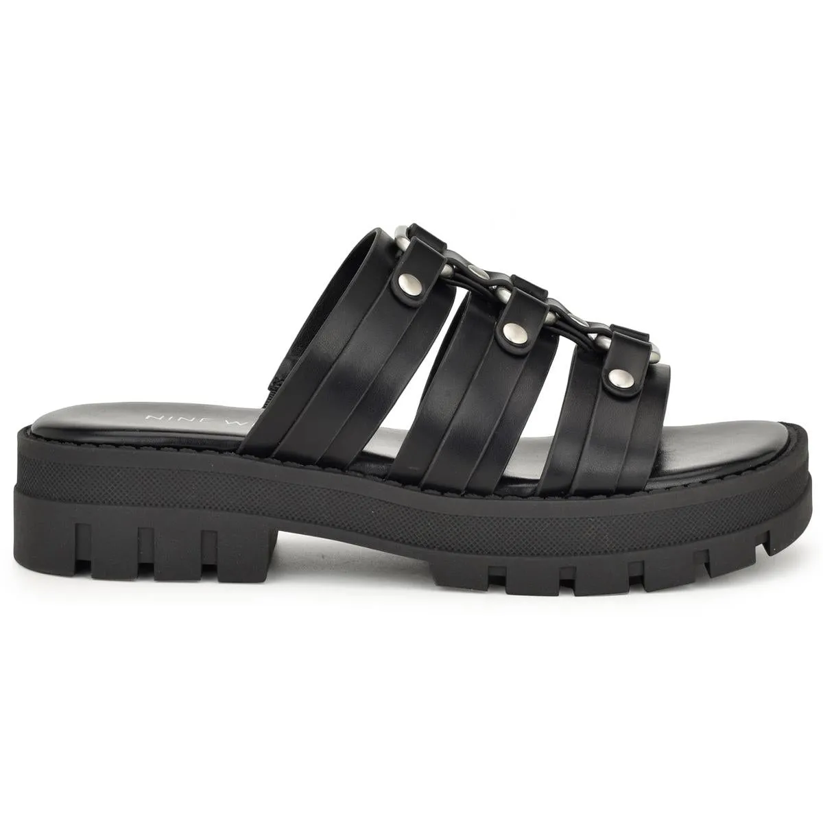 Cazz 3 Womens Faux Leather Slip On Slide Sandals