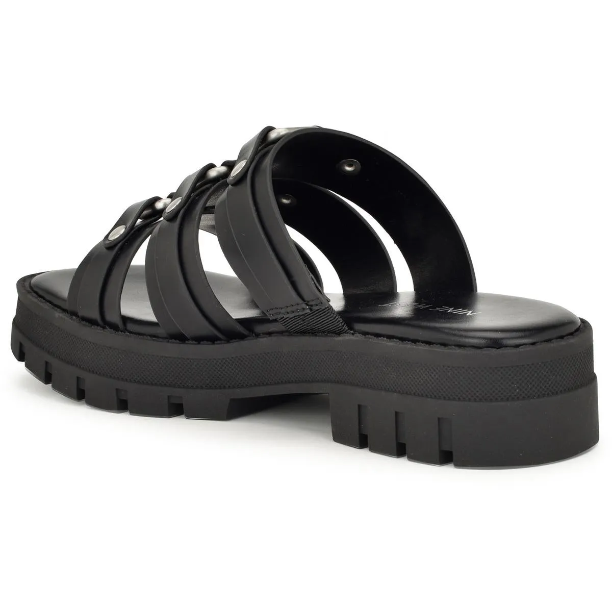 Cazz 3 Womens Faux Leather Slip On Slide Sandals