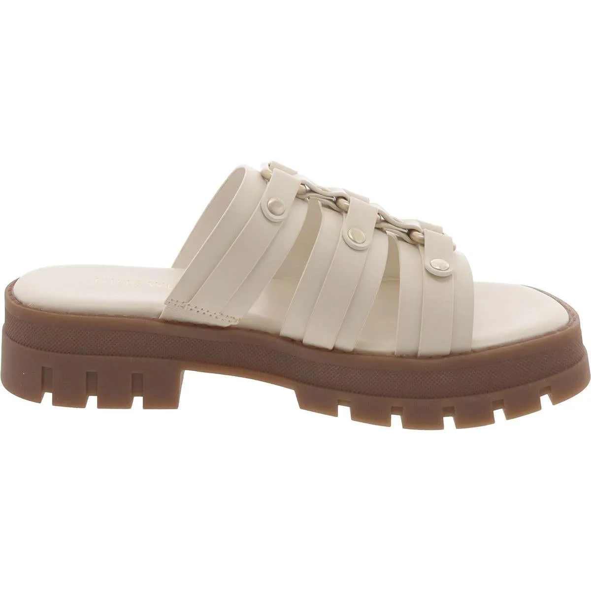 Cazz 3 Womens Faux Leather Slip On Slide Sandals