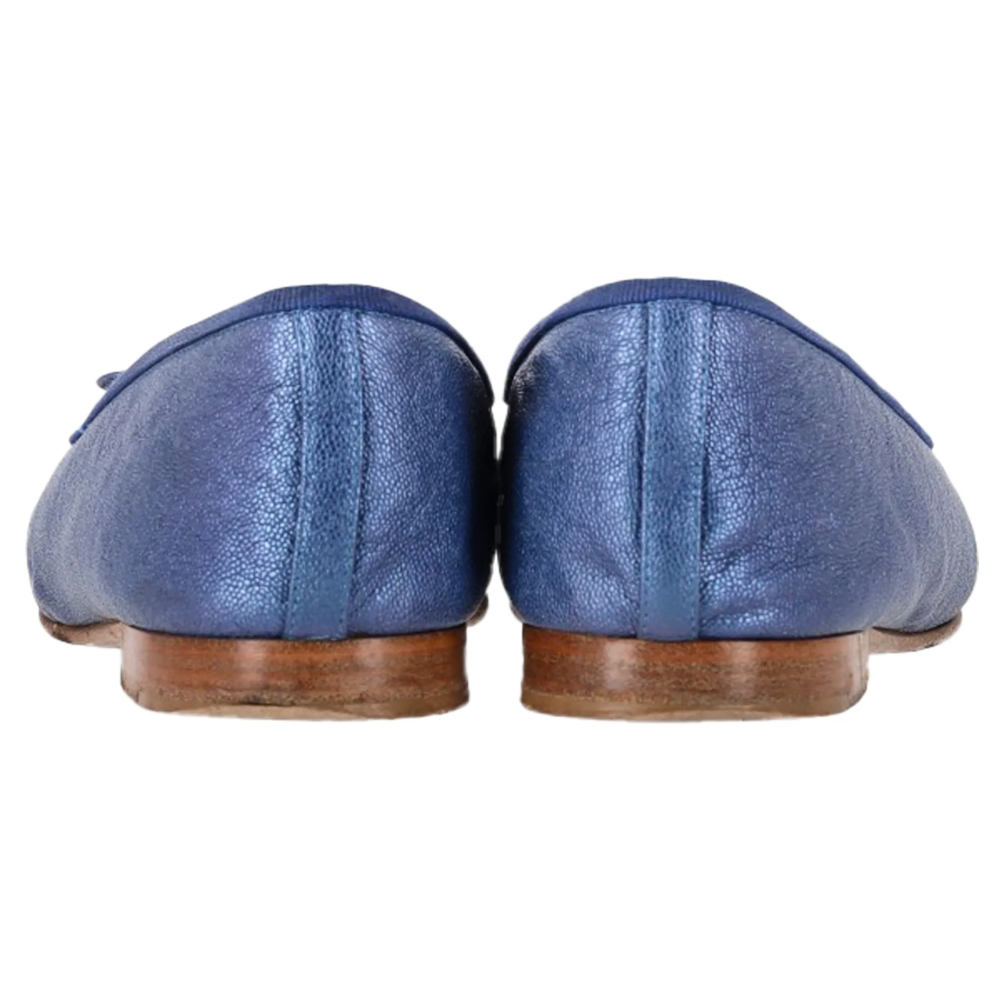 Chanel Ballet Flats in Blue Leather