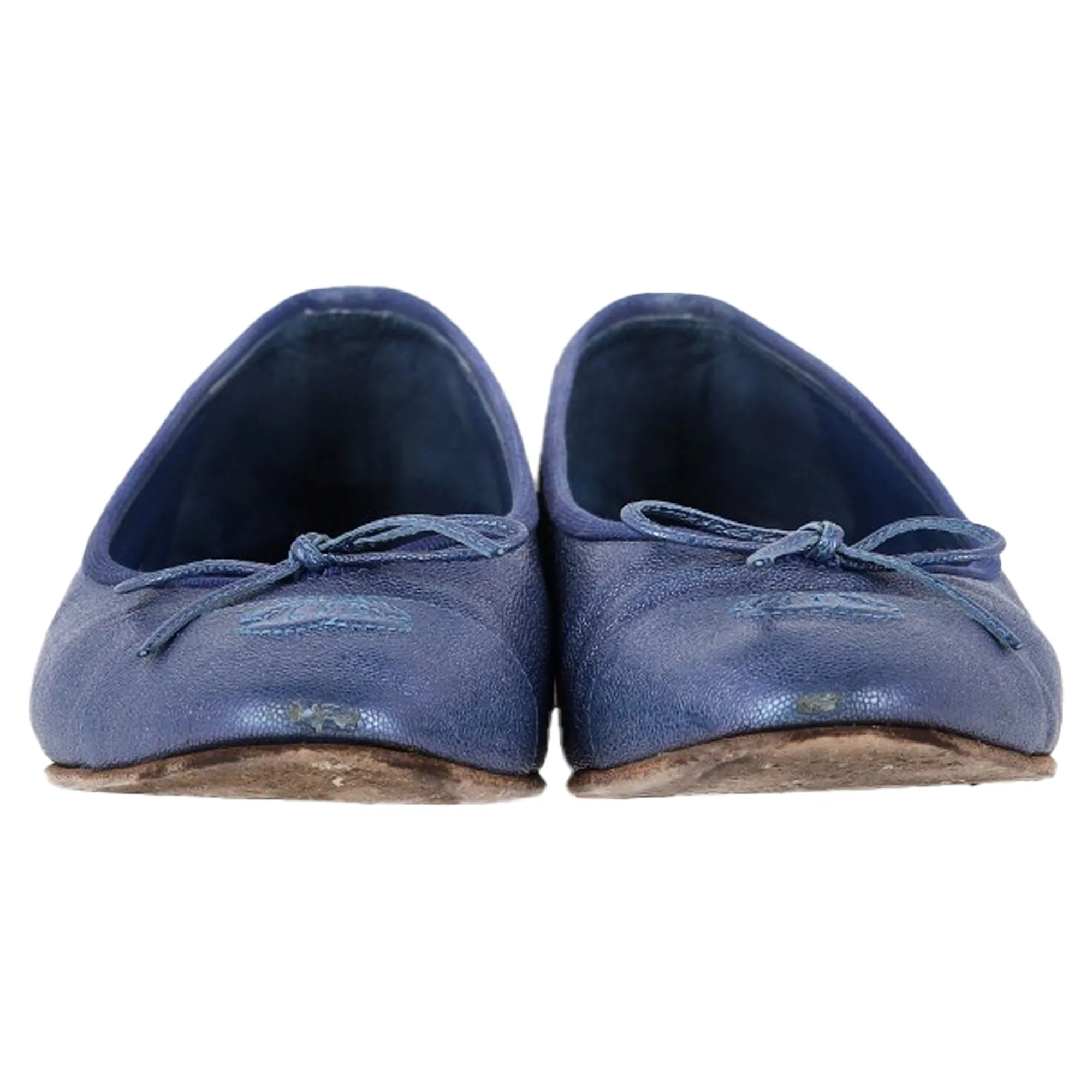 Chanel Ballet Flats in Blue Leather