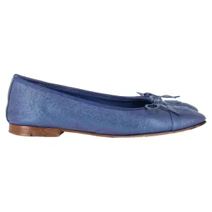 Chanel Ballet Flats in Blue Leather