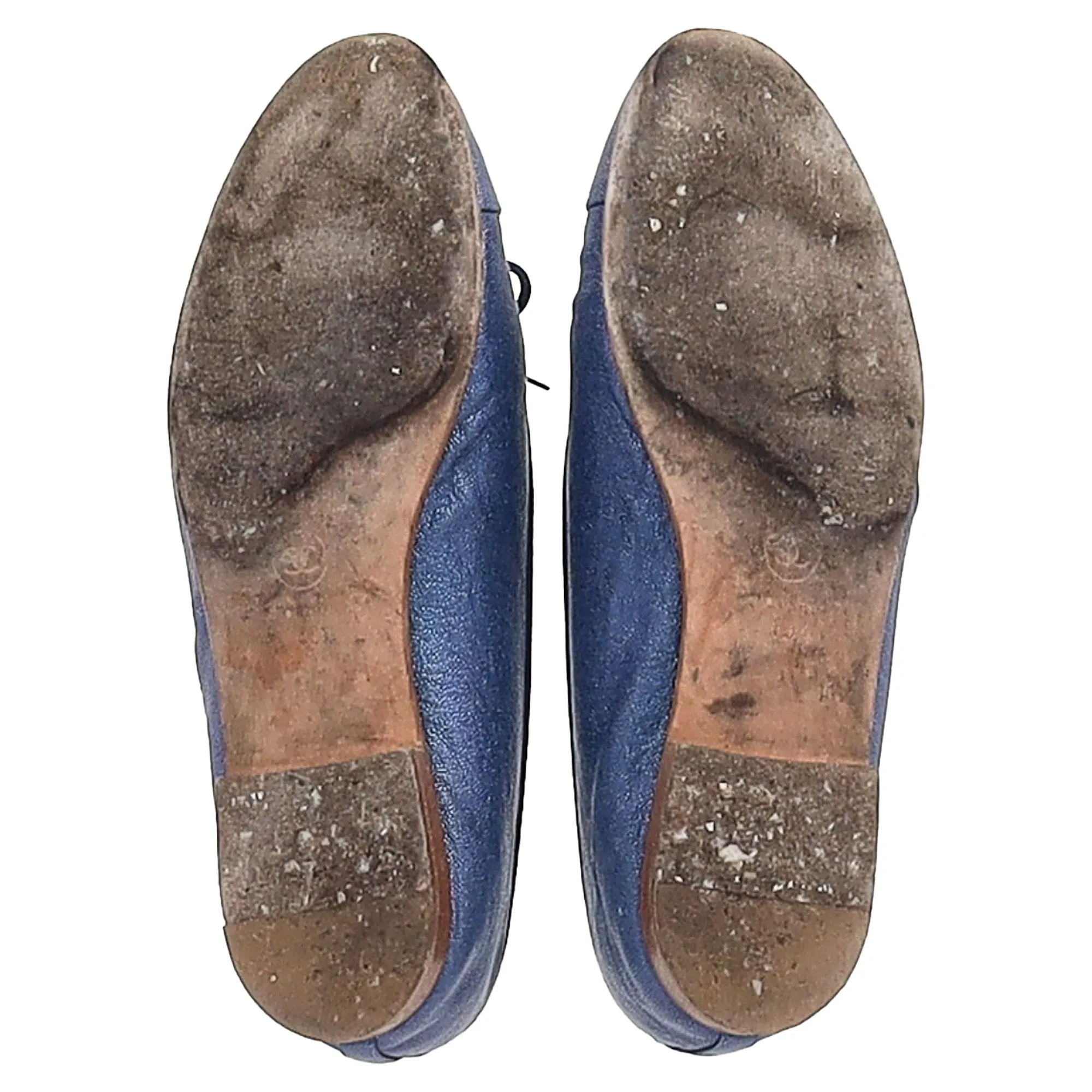 Chanel Ballet Flats in Blue Leather