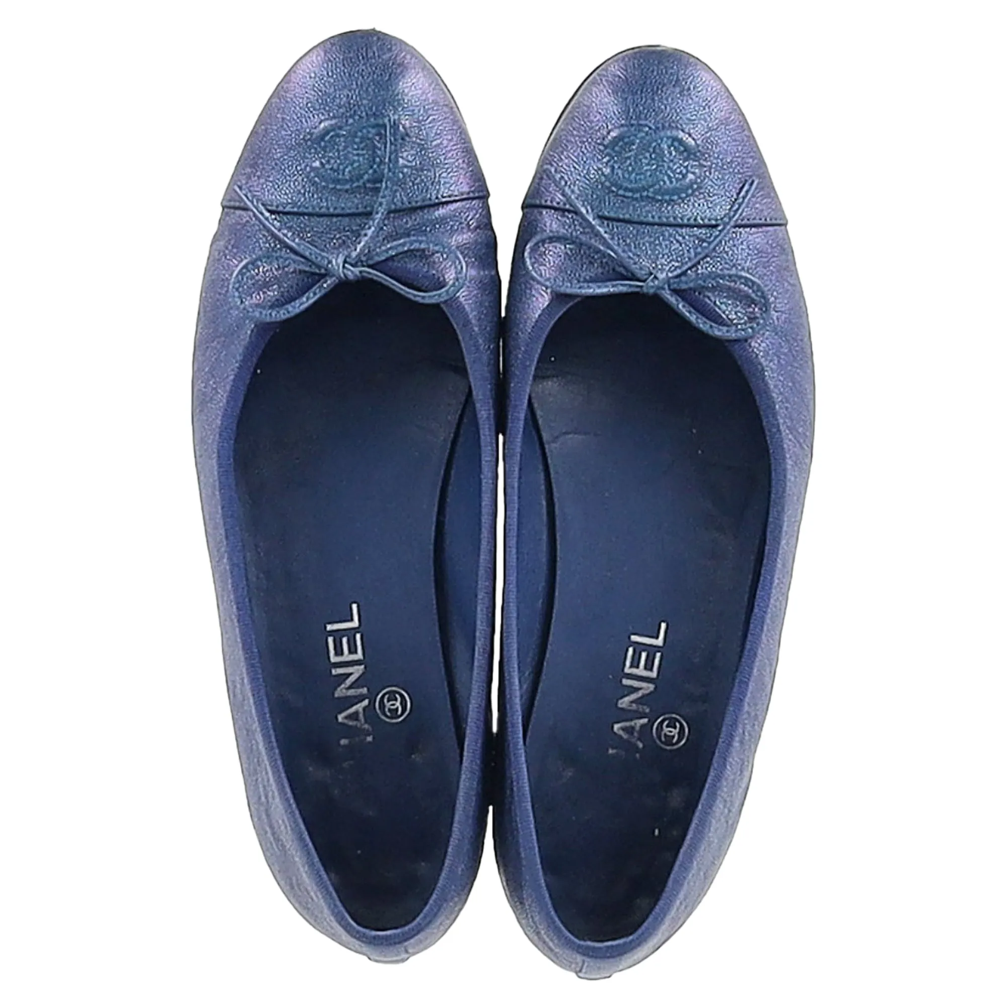 Chanel Ballet Flats in Blue Leather