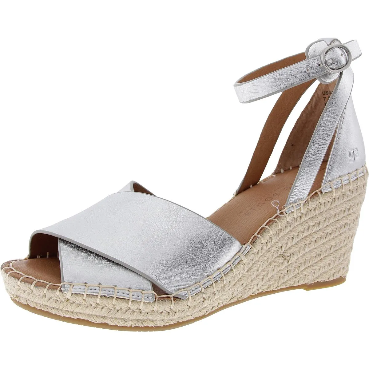 Charli Womens Leather Sandal Wedge Heels