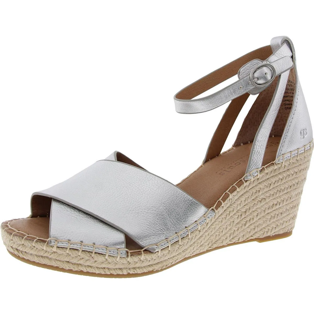 Charli Womens Leather Sandal Wedge Heels