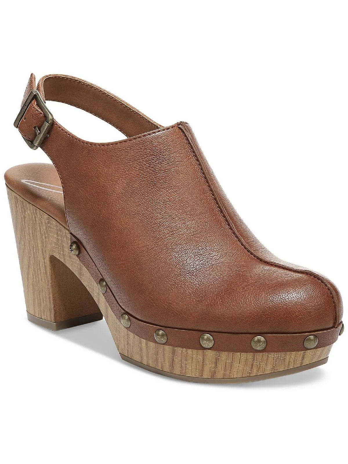 Chessa-Clog Womens Leather Ankle Strap Clogs