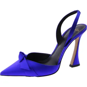 Clarita Womens Satin Slip On Slingback Heels