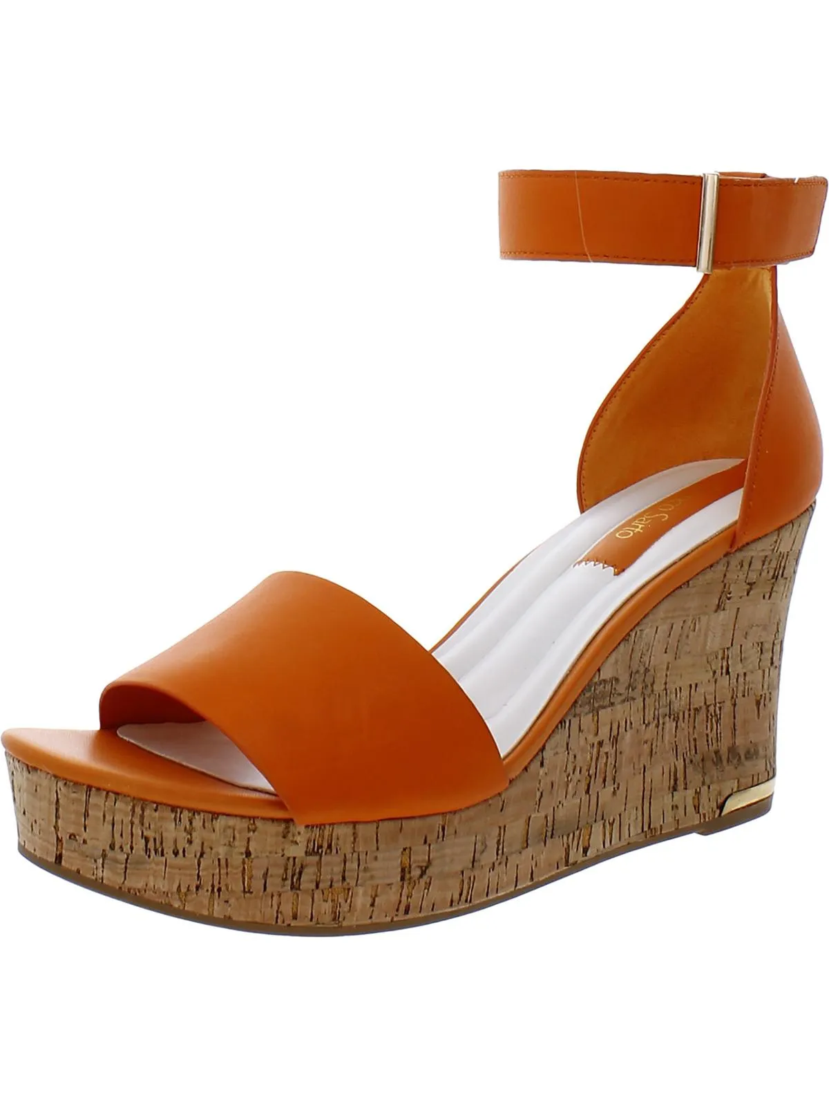 Clemens Cor Womens Leather Ankle Strap Wedge Sandals
