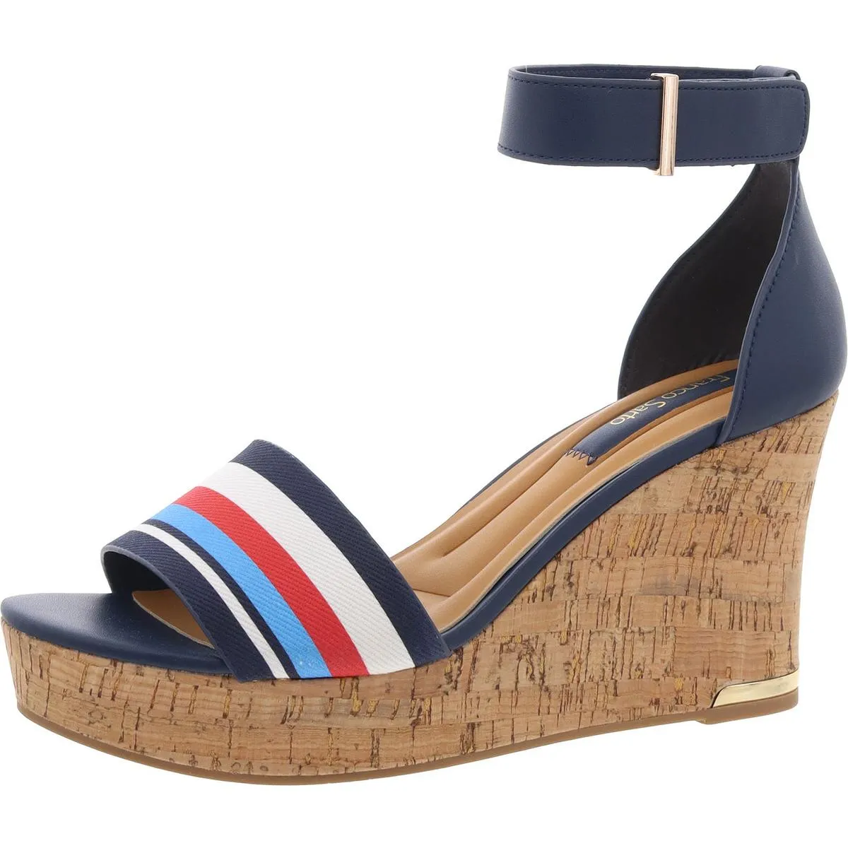 Clemens Cor Womens Leather Ankle Strap Wedge Sandals