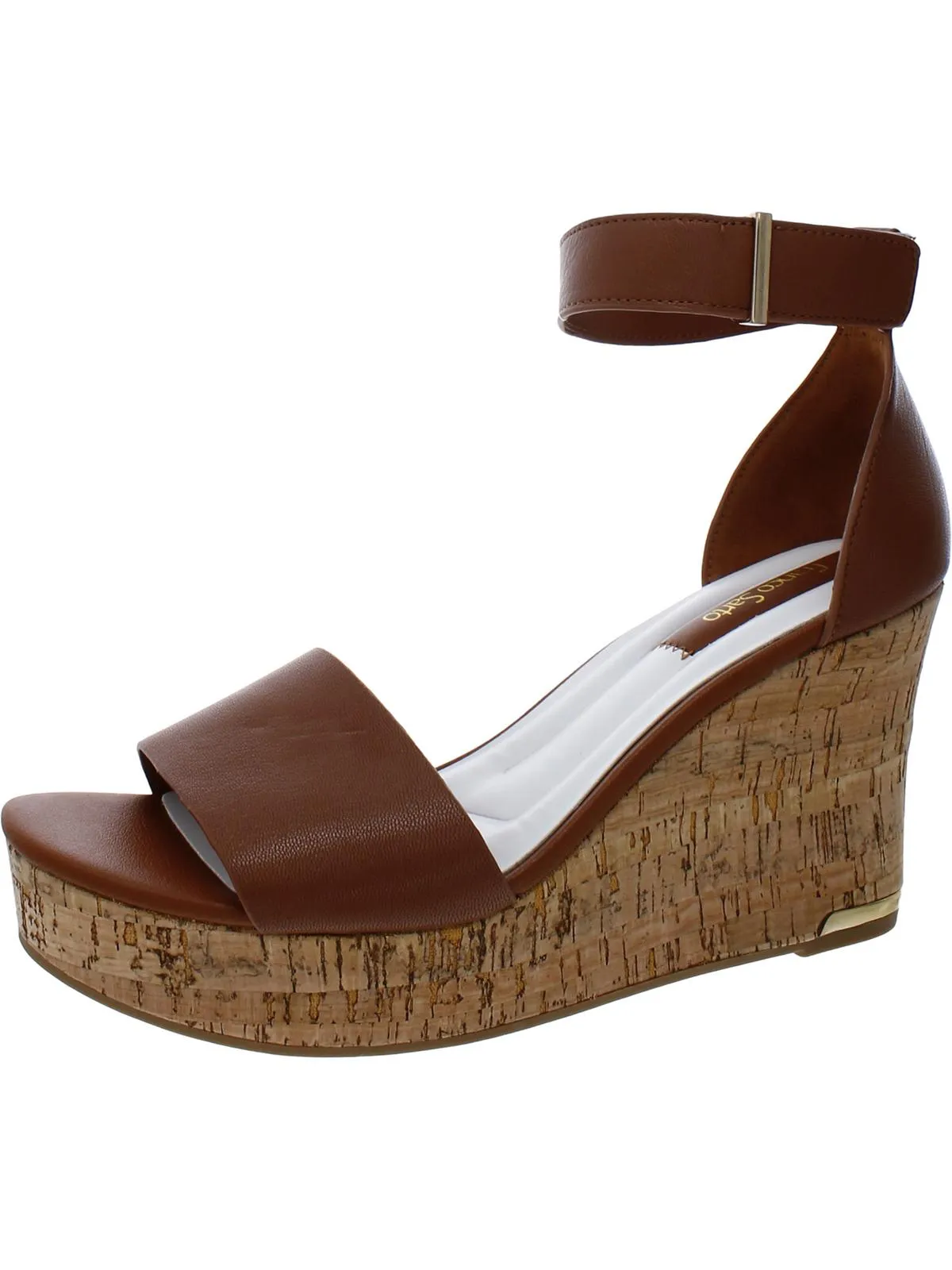 Clemens Cor Womens Leather Ankle Strap Wedge Sandals