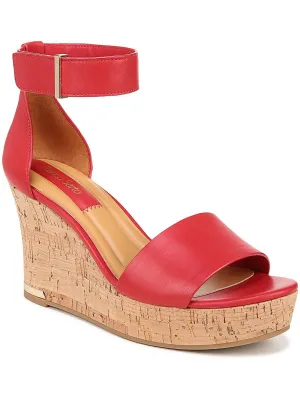 Clemens Cor Womens Leather Ankle Strap Wedge Sandals