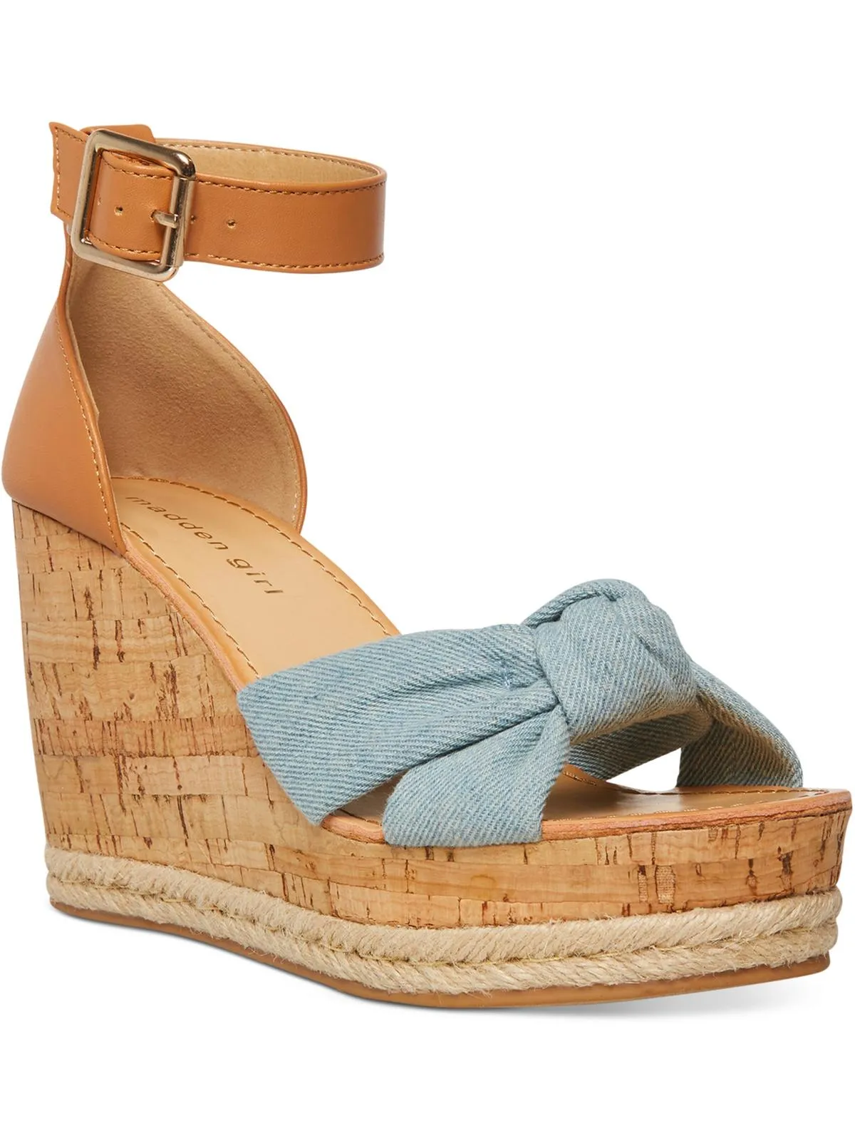 COLETTE Womens Open Toe Ankle Strap Wedge Heels