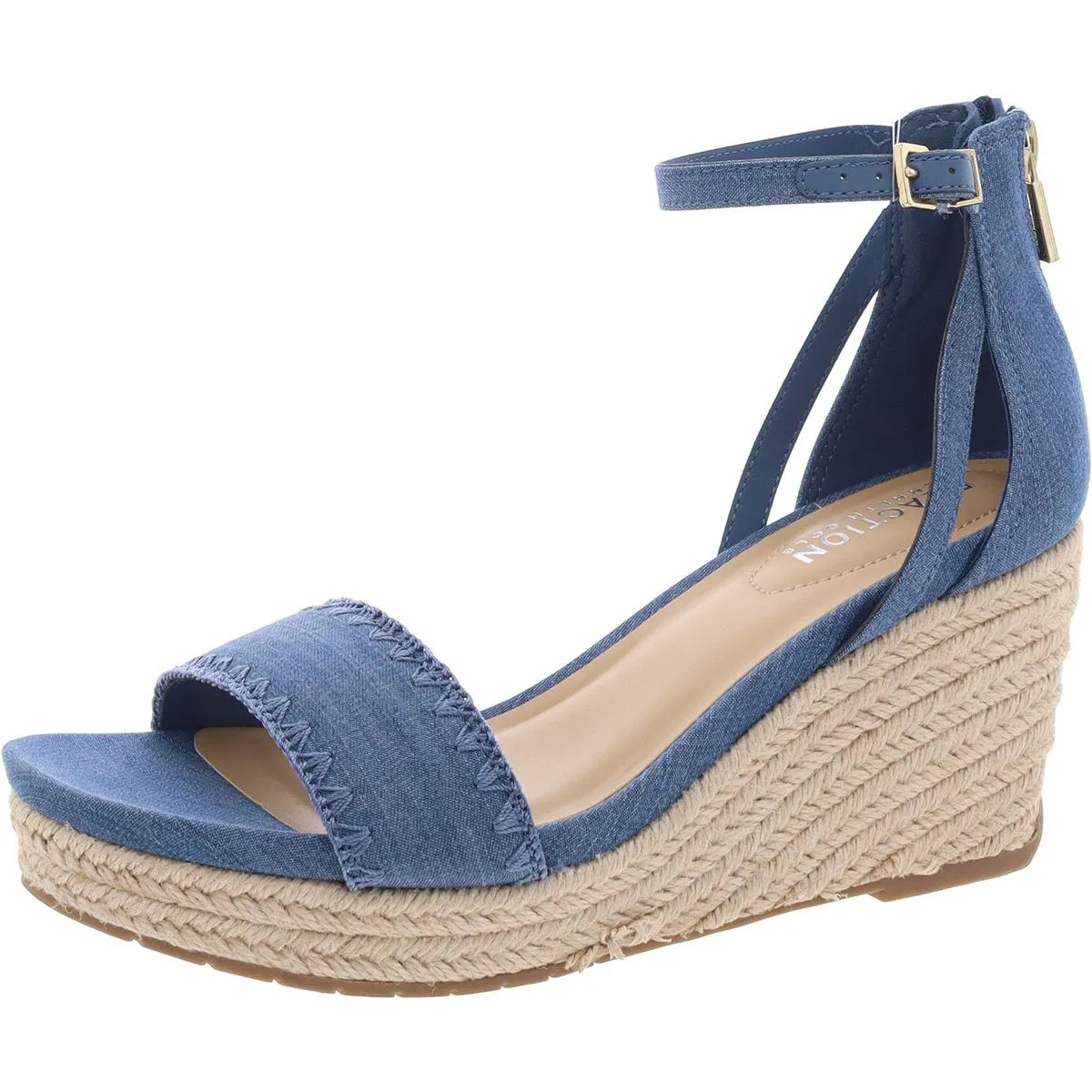 Colton Womens Back Zipper Strappy Ankle Strap