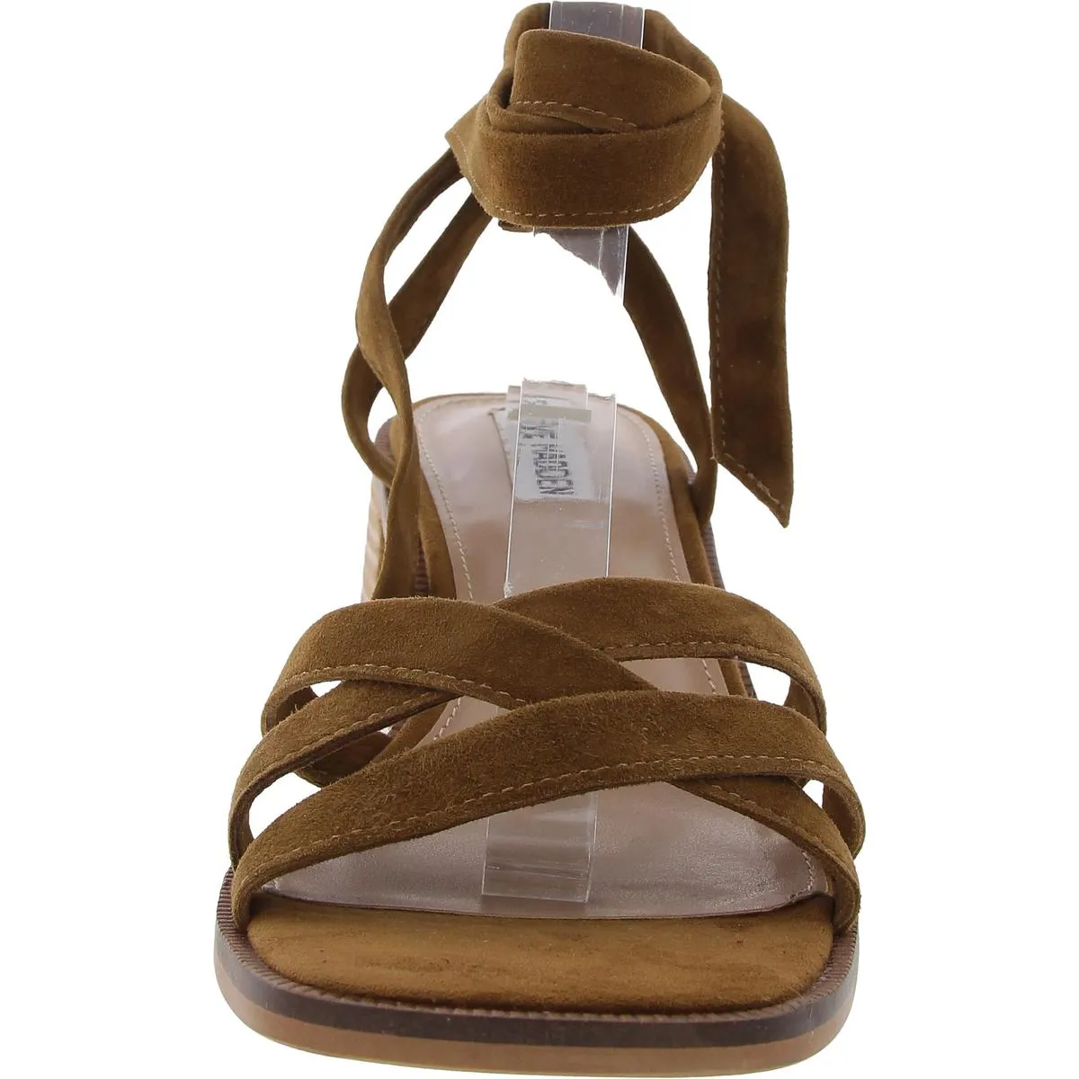 Cory Womens Criss-Cross Suede Block Heel
