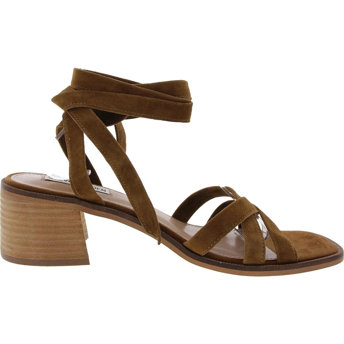 Cory Womens Criss-Cross Suede Block Heel