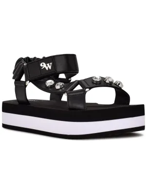Cutie 3 Womens Faux Leather Jeweled Ankle Strap