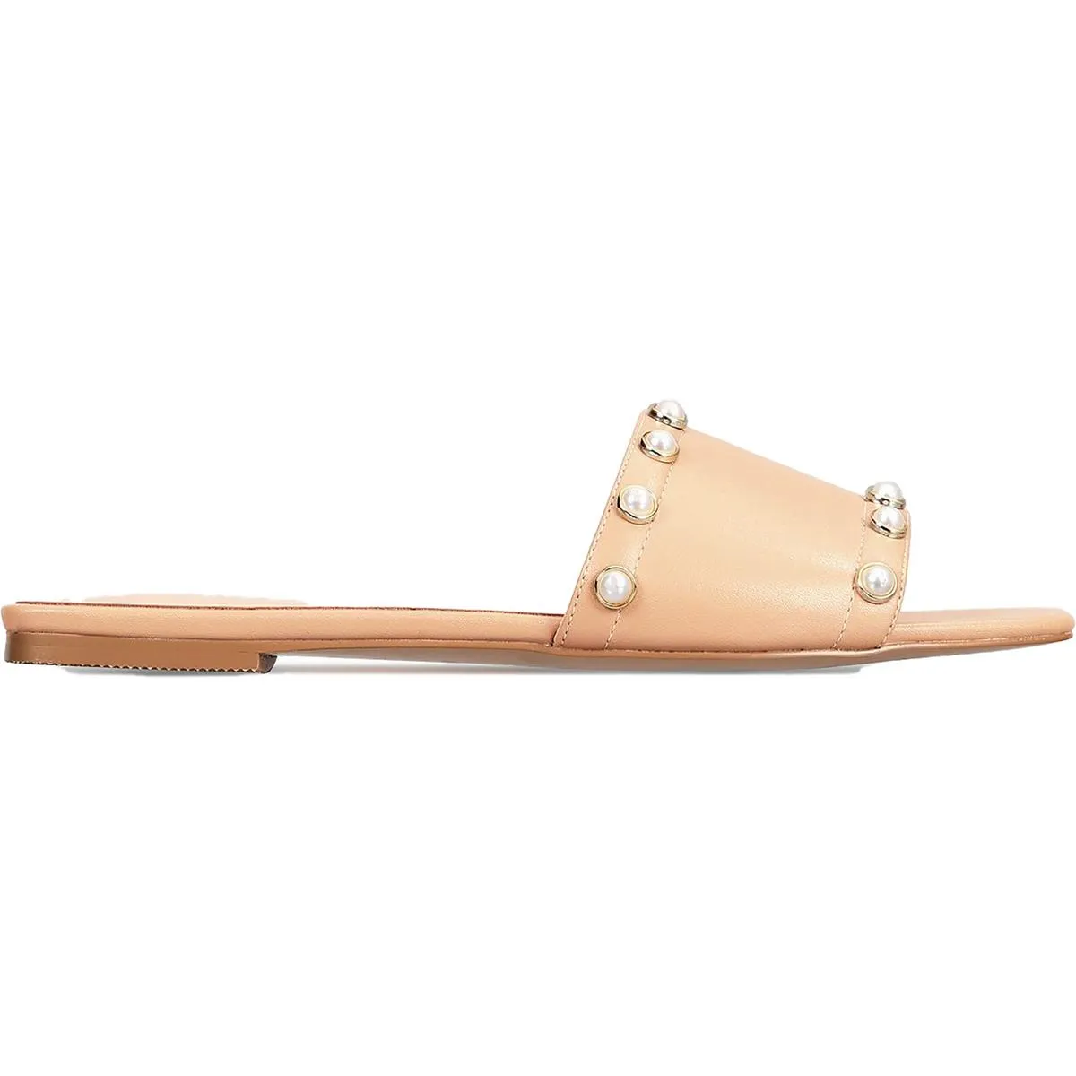 DANA Womens Faux Leather Slip On Slide Sandals