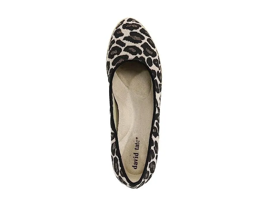 David Tate Bermuda Heel Women's US 10 Black Leopard Slip On Wedge Pump KHD657