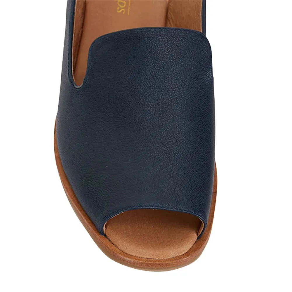 Delaney Sandal in Navy Leather