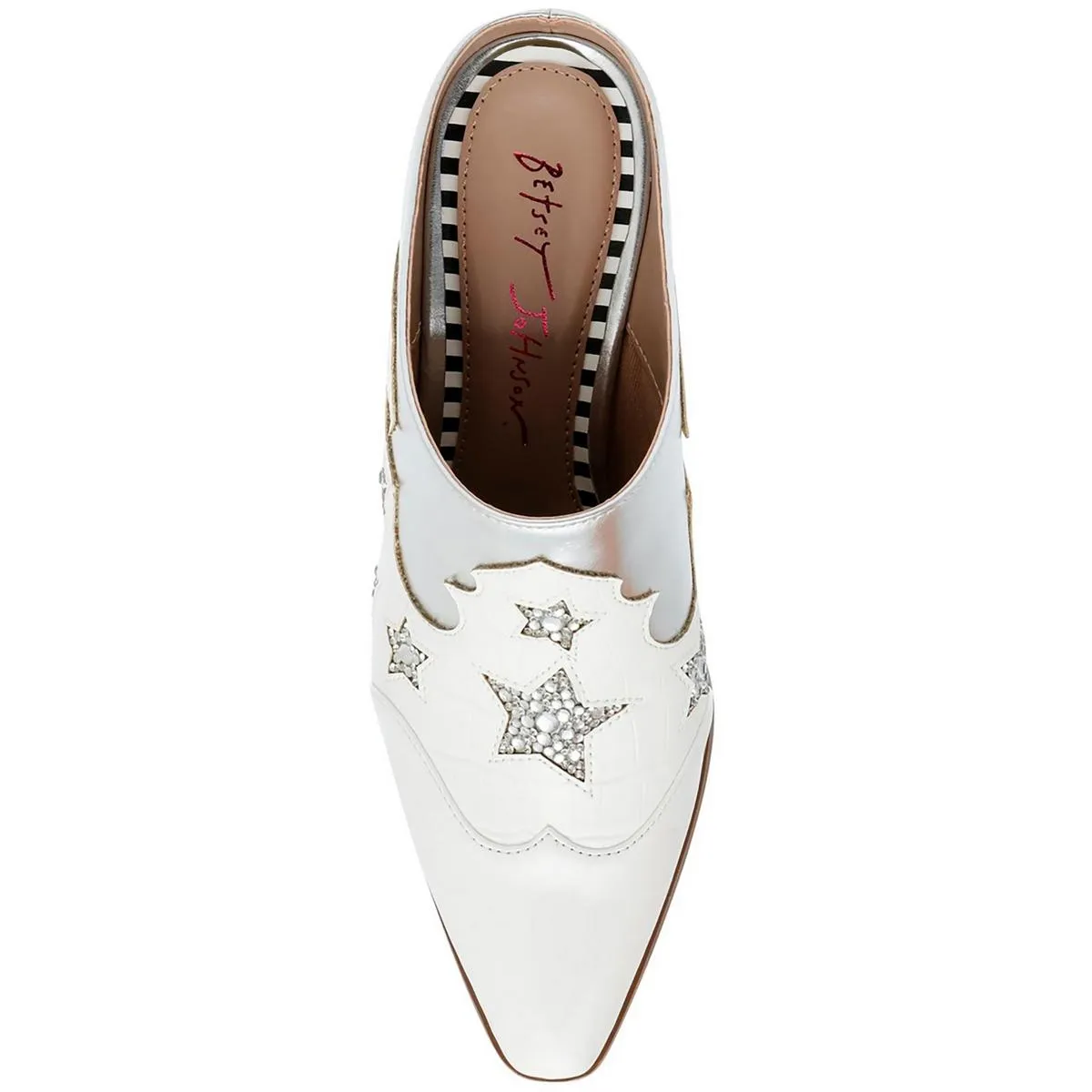 Denniss Womens Faux Leather Pointed Toe Mules
