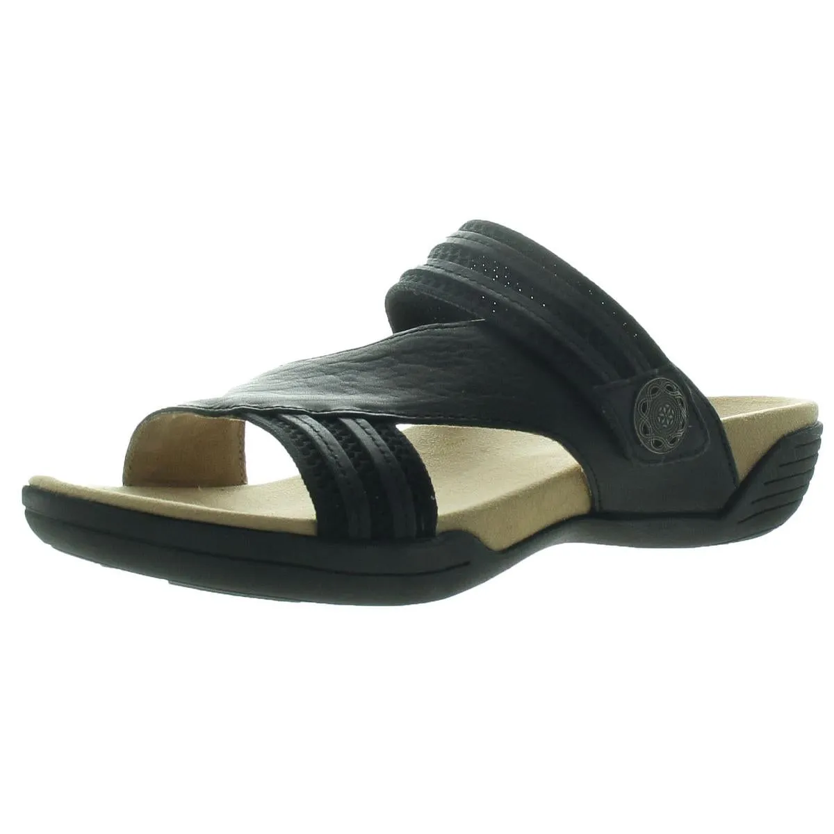 Desiree Womens Solid Leather Slide Sandals