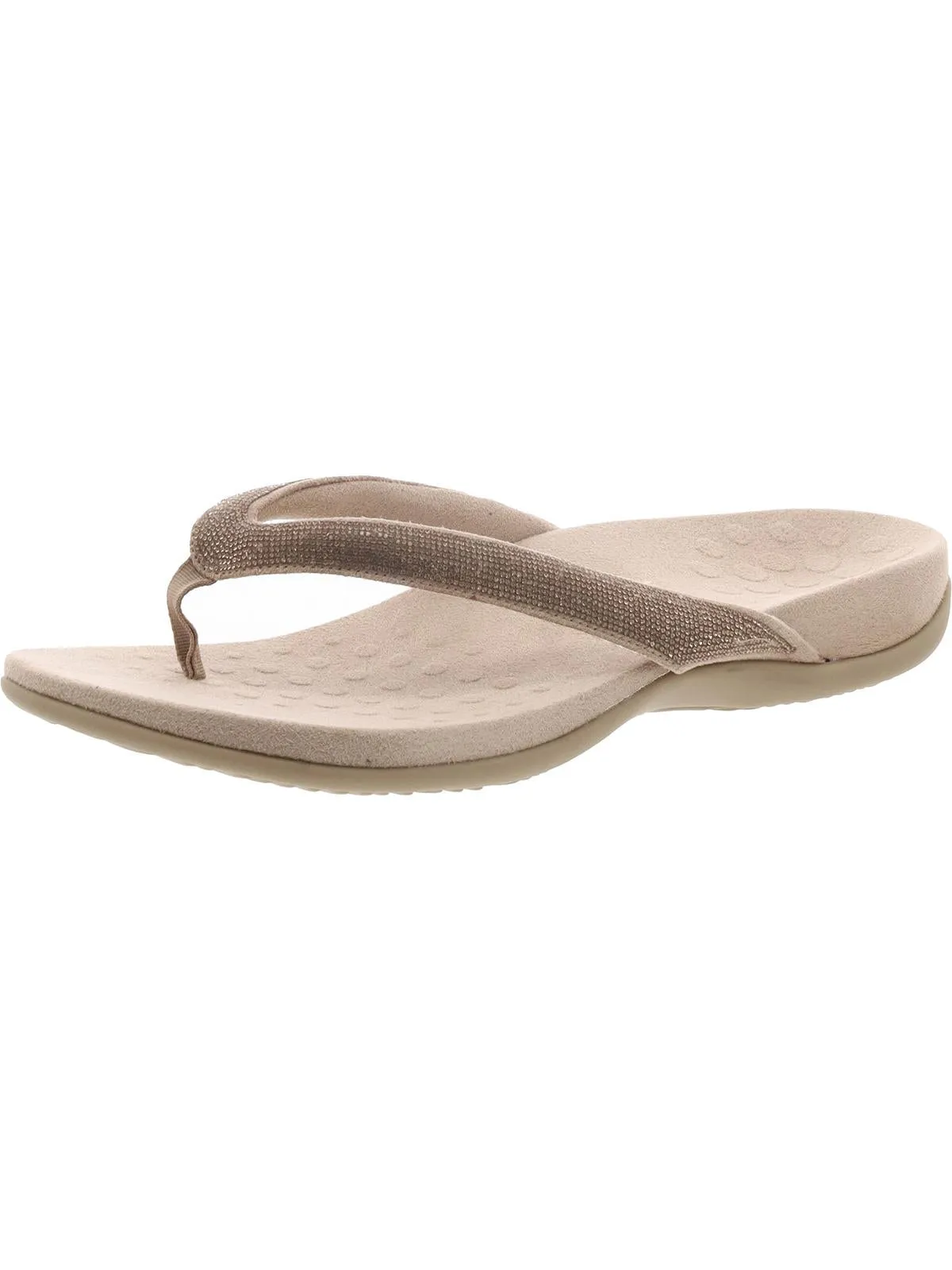 Dillon Shine Womens Faux Suede Slip On Thong Sandals