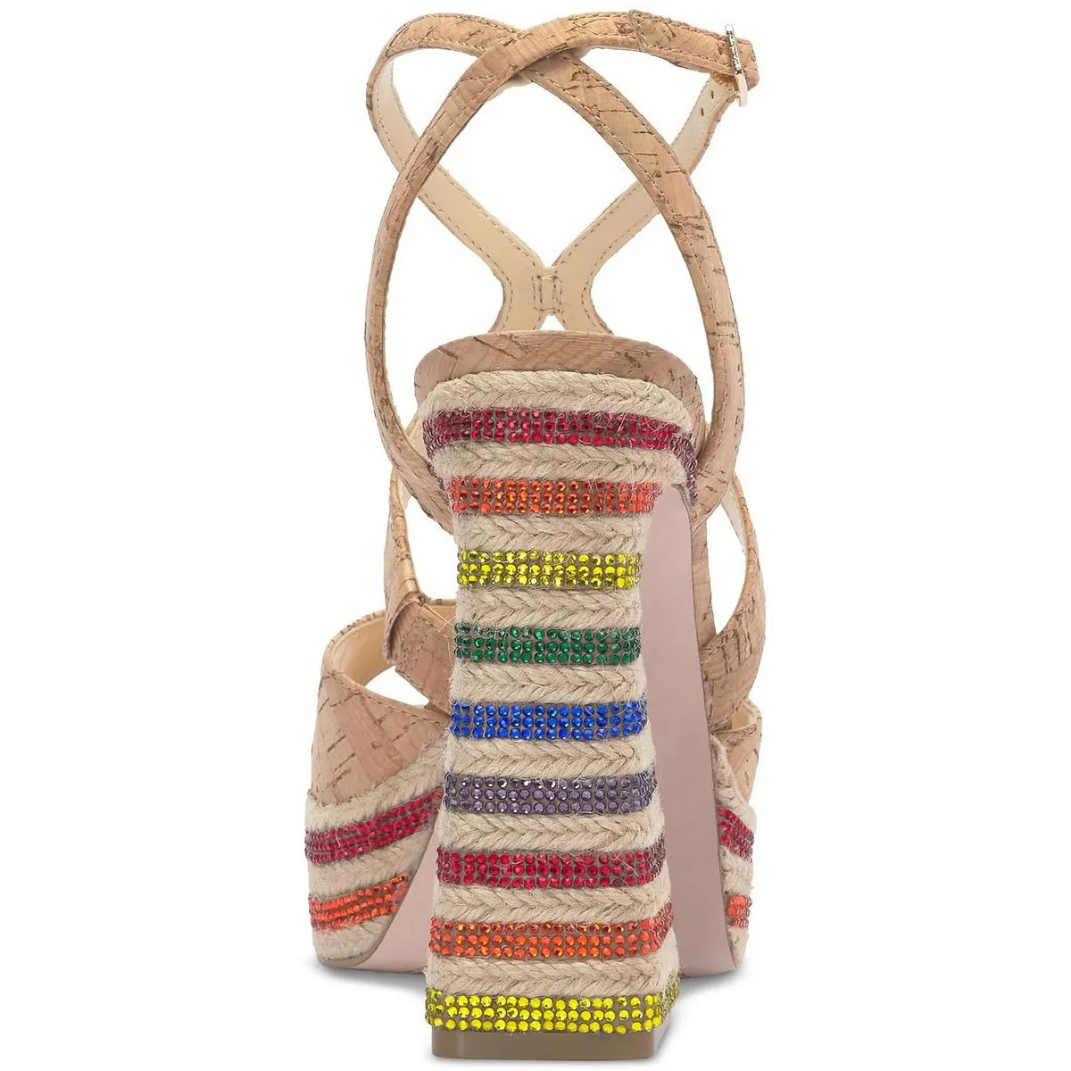 Dosia Womens Strappy Rhinestone Platform Sandals