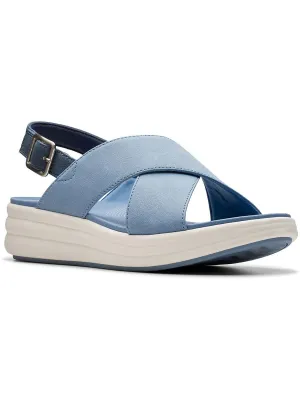 Drift Sun Womens Faux Leather Cri- Slingback Sandals