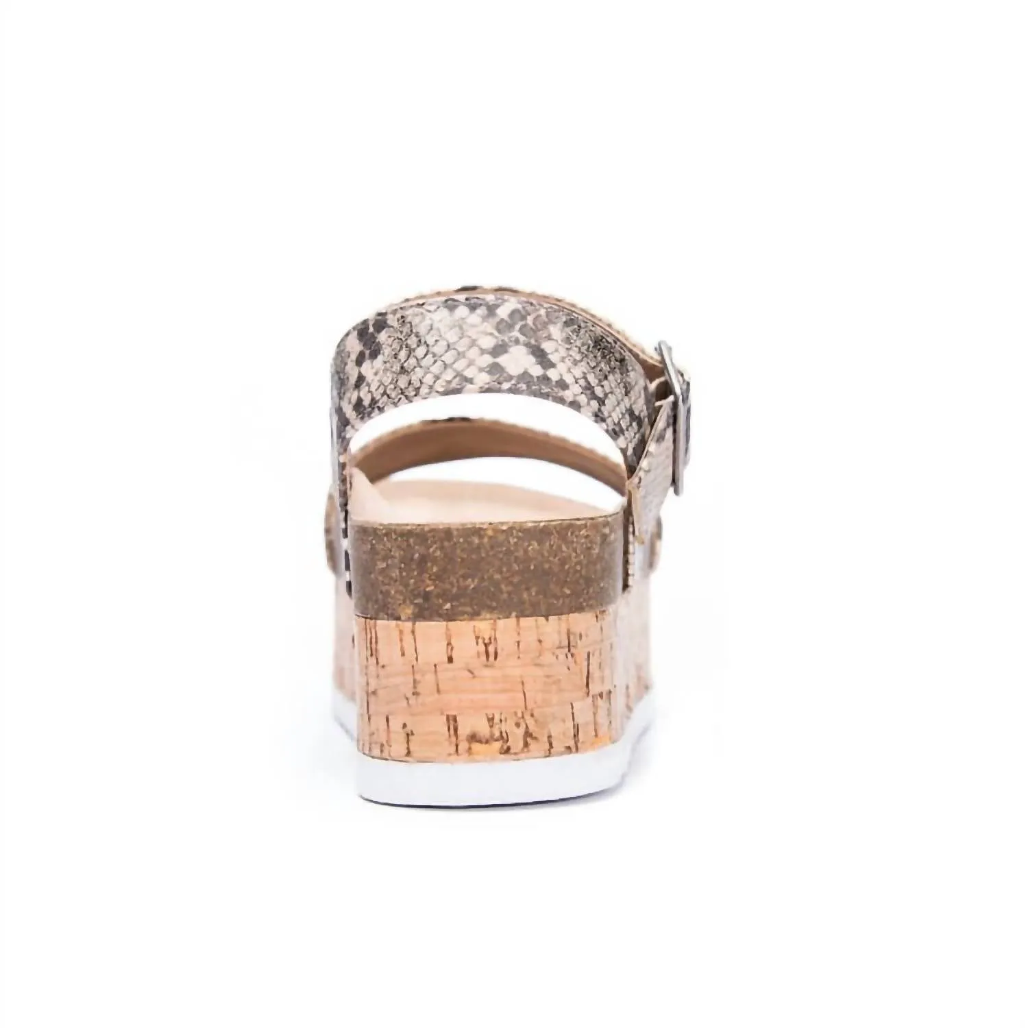Dusk Palms Platform Sandal In Silver Snake