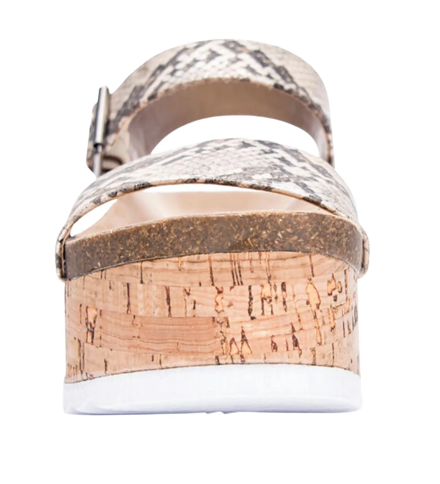Dusk Palms Platform Sandal In Silver Snake