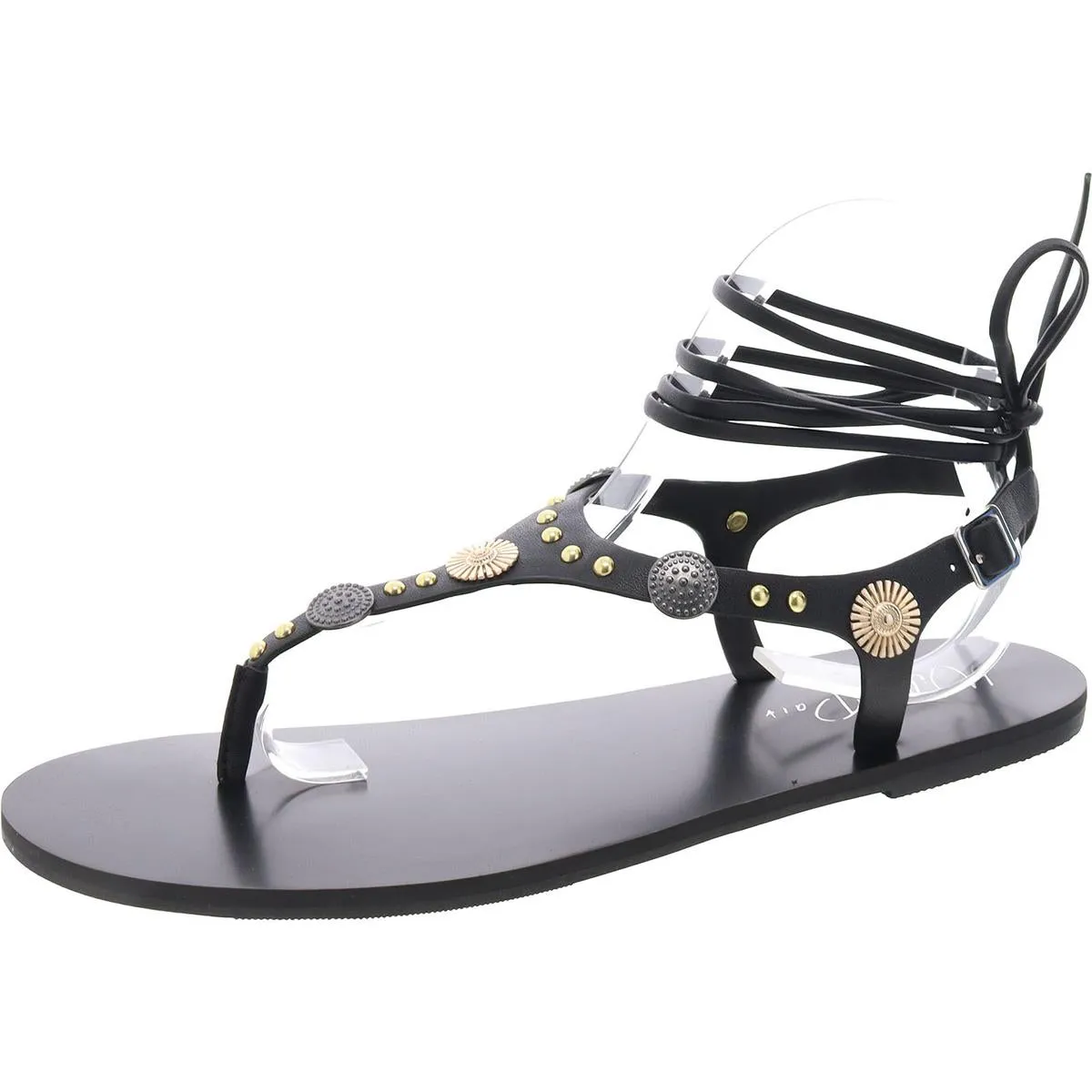 Earheart Womens Embellished Open Toe T-Strap Sandals