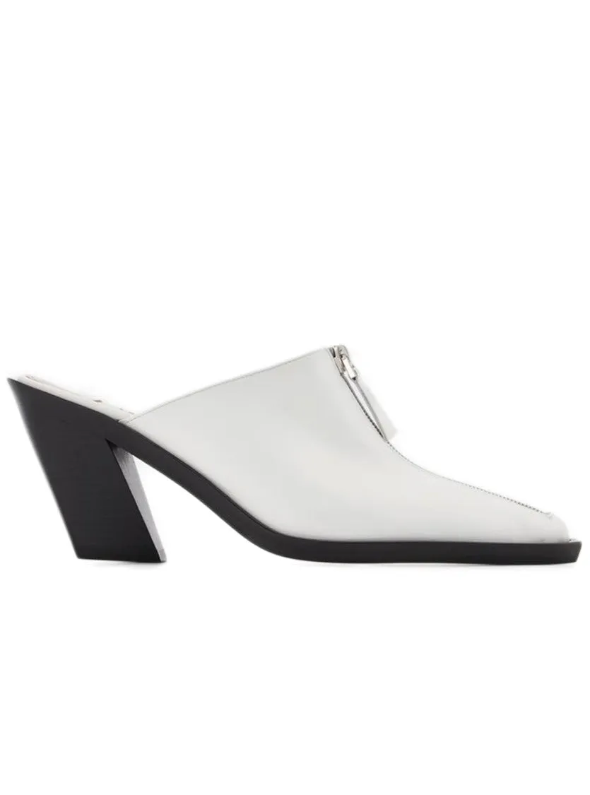 Eclair Zip Mule - White - Leather