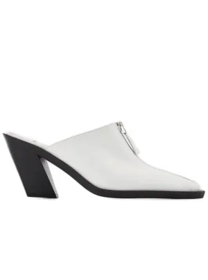 Eclair Zip Mule - White - Leather